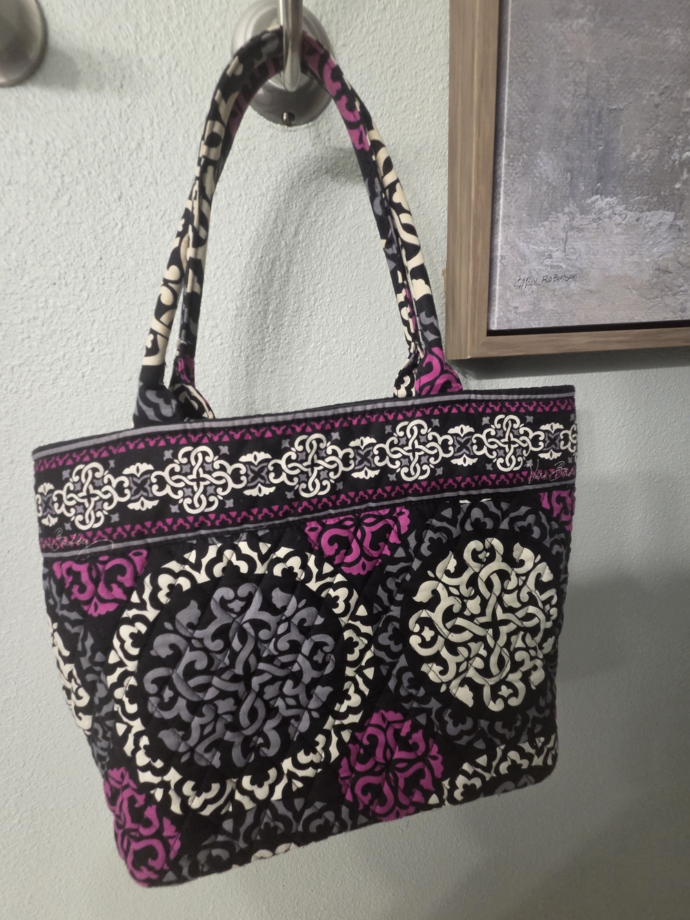 Vera Bradley Magenta Quilted Tote Bag